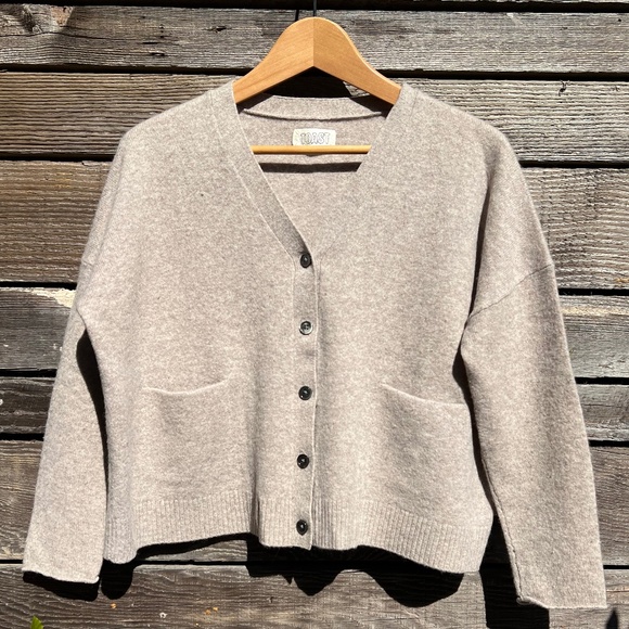 Toast - Oatmeal Cashmere blend cardigan w/pockets - Size S - Picture 1 of 9